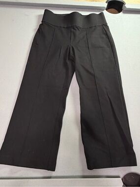BRASS High-Waist Black Wide-Leg Ponte capri crop Pants women’s large